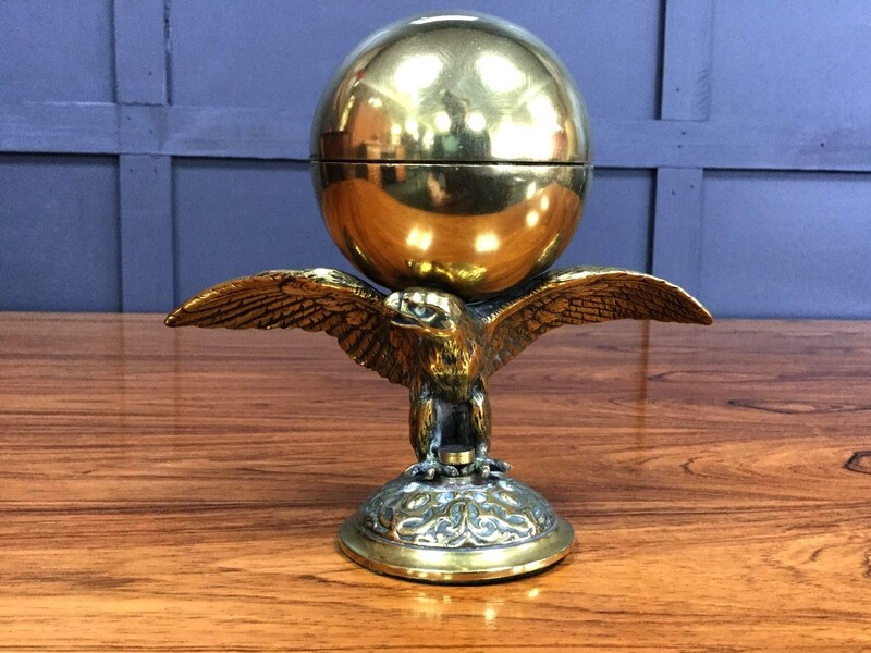 American Bald Eagle Brass Inkwell