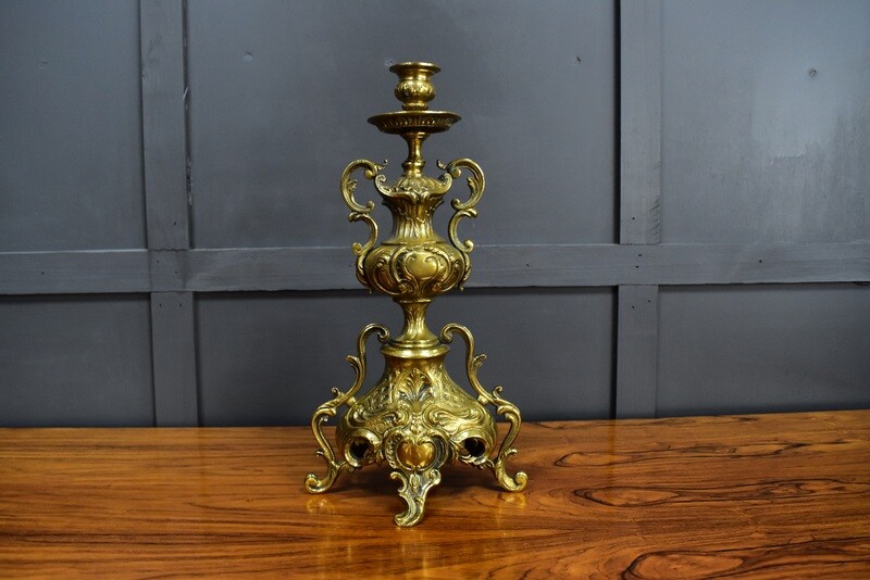 Pair Brass Ecclesiastical Candlesticks