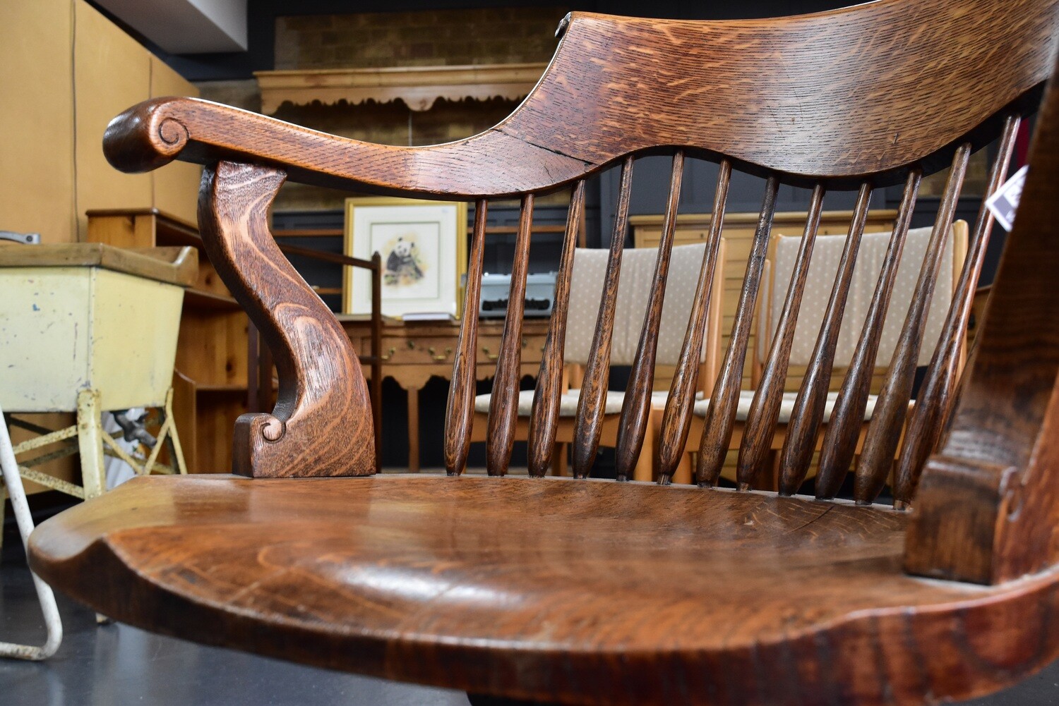 Edwardian Oak Captains Swivel Chair