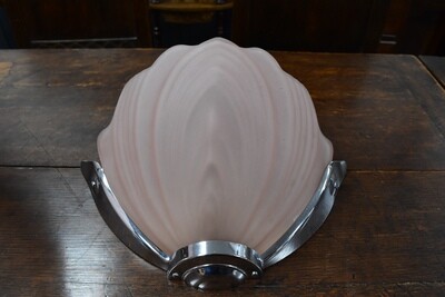 Set of 1930s Pink Frosted Art Deco Lights