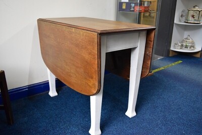 Oak Drop Leaf Table with Painted Legs