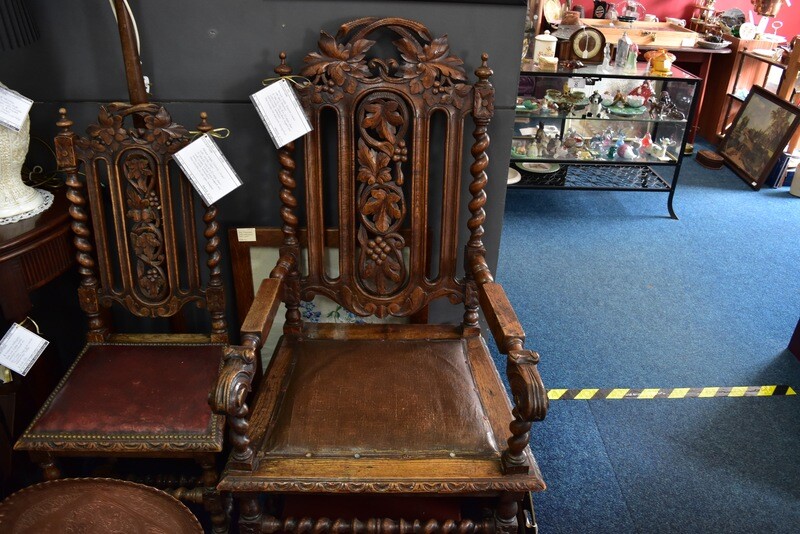 Victorian Carved Oak Armchair