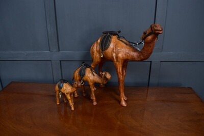 Handmade Leather Trio of Camels