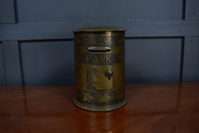 Trench Art Shell Case Money Box "Baby's Bank"