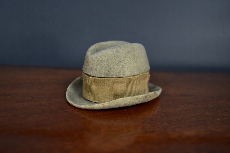 Fedora Hat Inkwell with Glass Bottle