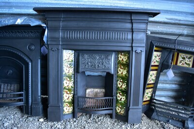 Cast Iron Fireplace with Tiled Sides