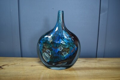Mdina Ice-Cut Fish Vase c1978 - Signed