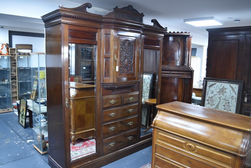 Antique Mirrored Double Wardrobe