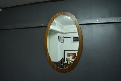 Danish Mid-Century Oval Mirror
