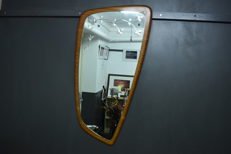 Danish Mid-Century Teak-Backed Mirror