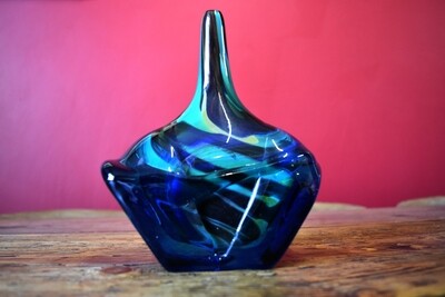 Mdina Axe Vase - Sapphire and Jade