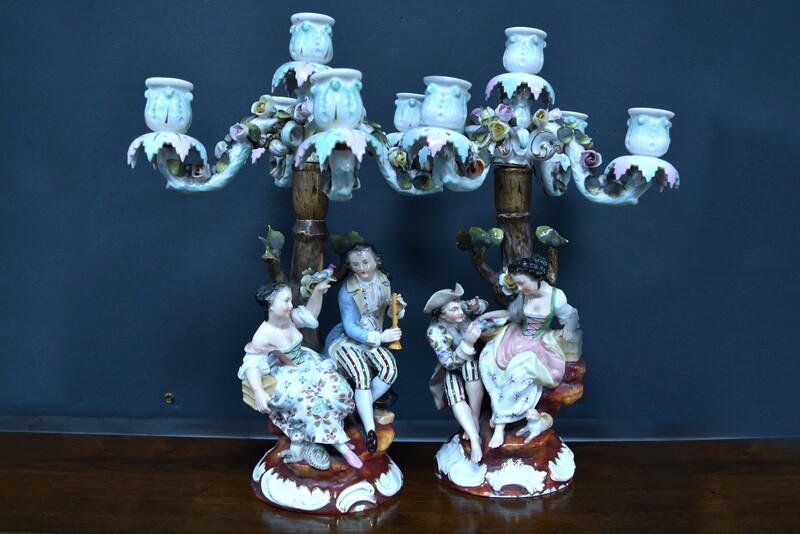 Meissen Style Candelabras