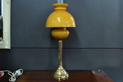 Orange Glass Tall Oil Lamp