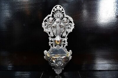 Spanish Silver Holy Water Font