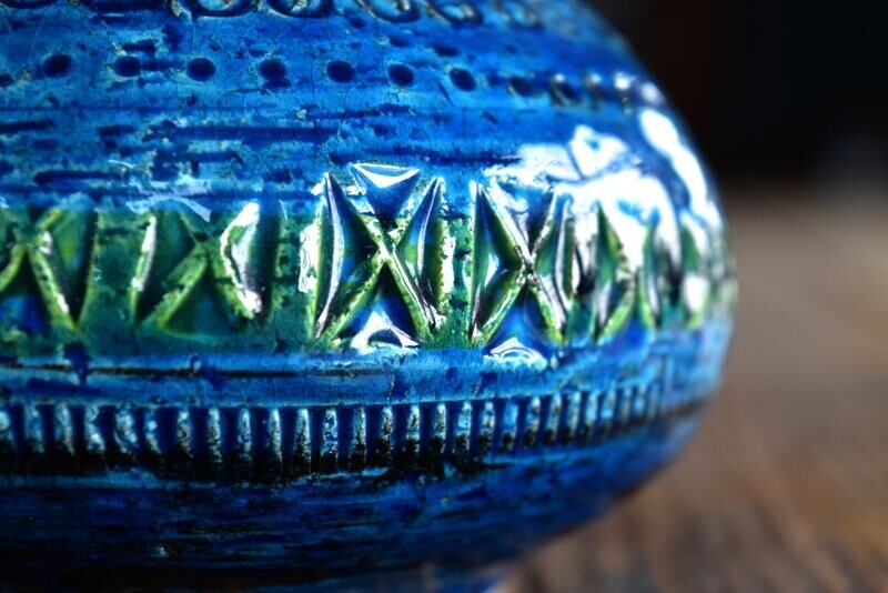 Vintage 1970s Rimini Bitossi Blue Jug