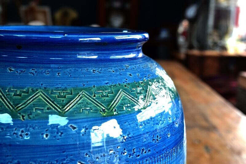 Large Italian Bitossi Rimini Blue Planter