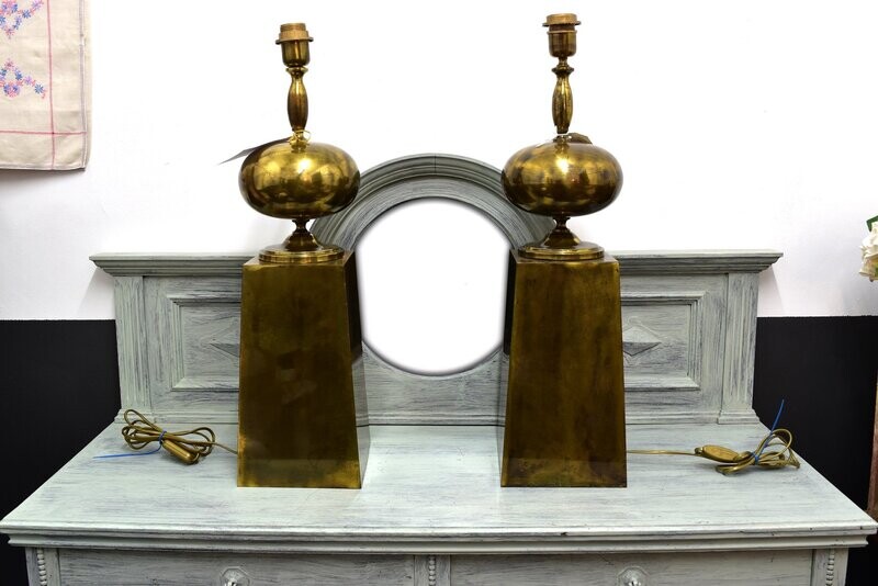 Pair 1970s Maison Barbier Lamps
