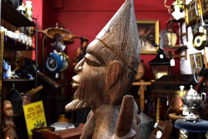 Large Carved African Tribal Hunter