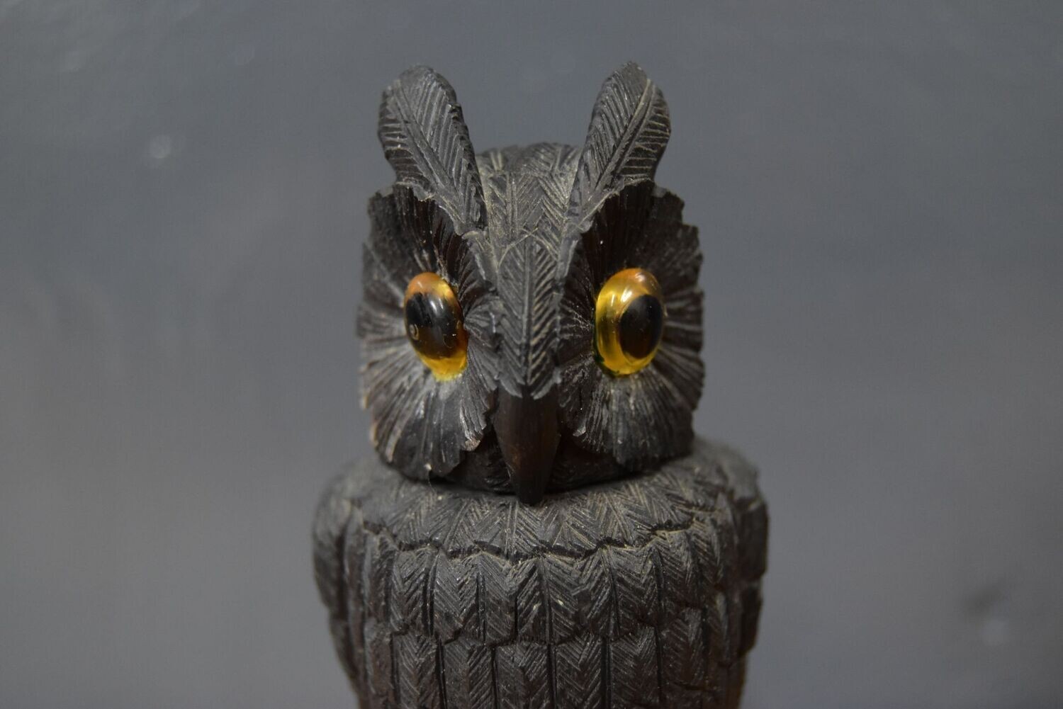 19th Century Irish Bog-Oak Owl Box