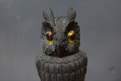 19th Century Irish Bog-Oak Owl Box