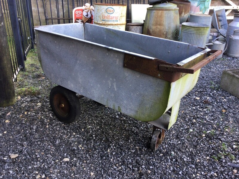 Large Galvanised Trough on Wheels