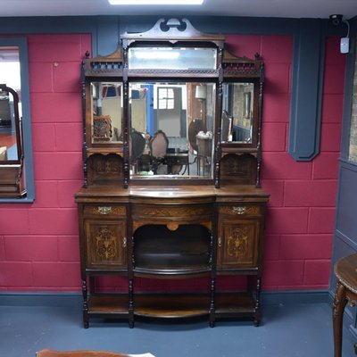 Edwardian Inlaid Rosewood Chiffonier Sideboard