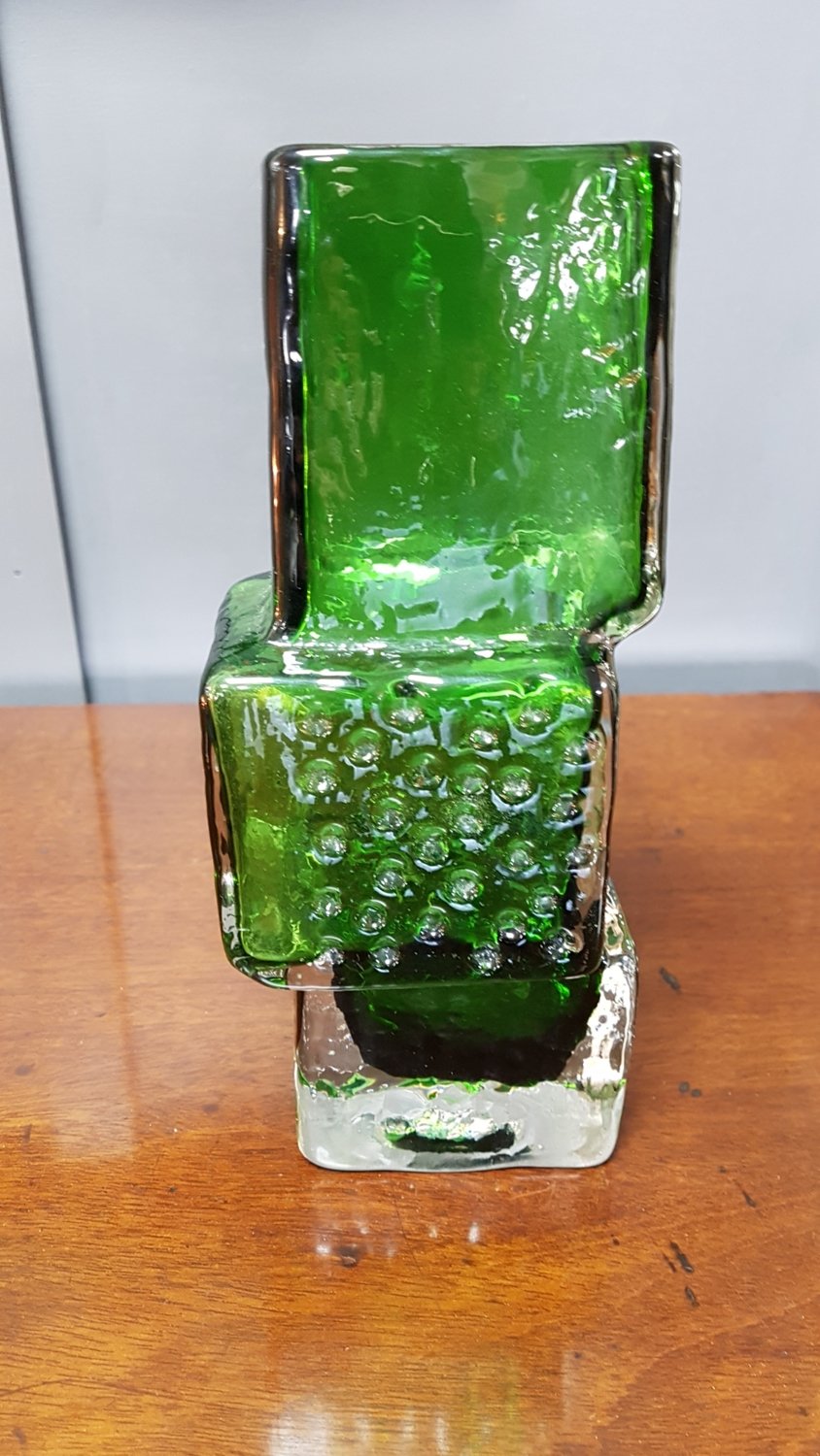 Whitefriars Green Drunken Bricklayer Vase