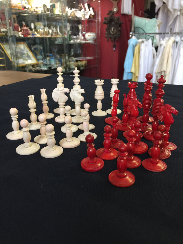 C1850 bone chess set