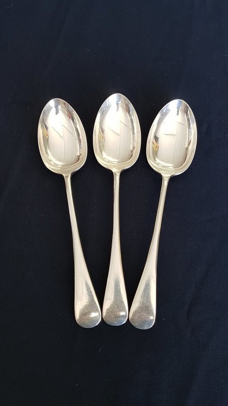 Solid Silver Serving Spoons- Sheffield 1936- Set of Three