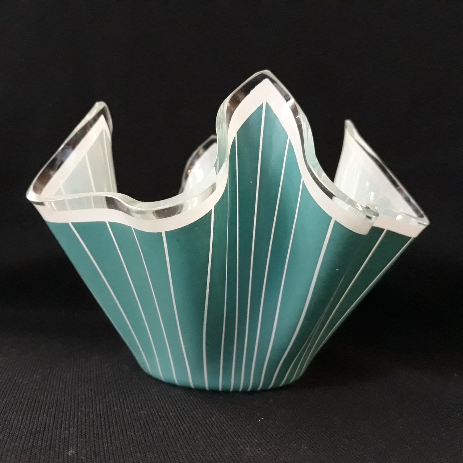 Turquoise Handkerchief Vase 1950s
