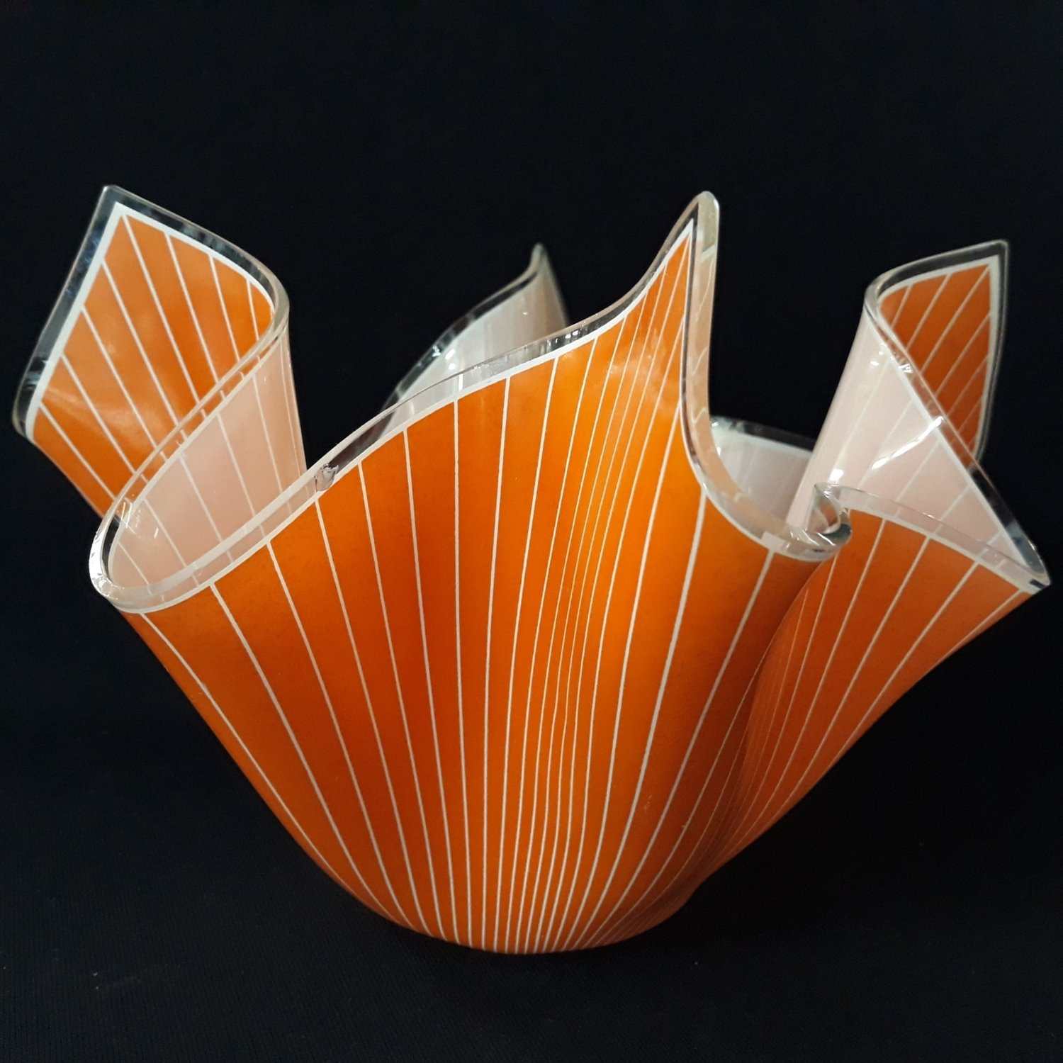 Large Orange Handkerchief Vase 1950s