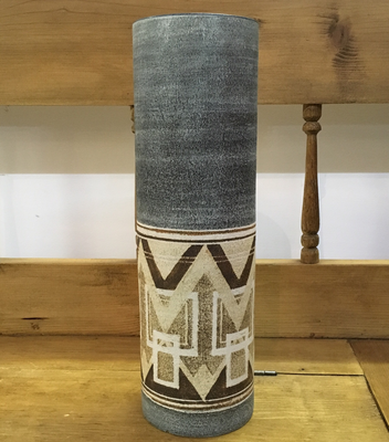 Troika Very Large Cylinder Vase-signed Louise Jinks-Circa late 70s-37cm