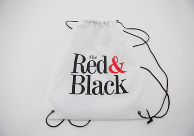 Red & Black Drawstring Bag