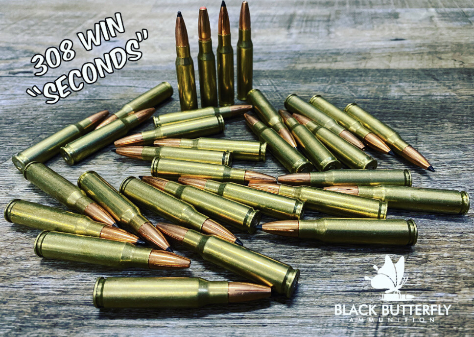 Black Butterfly Ammunition, Remanufactured, .308/7.62x51mm, SUPERSONIC MIXED SECONDS, MINI-BUCKET
