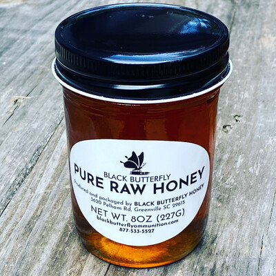 Black Butterfly Honey, Pure Raw Spring Wild Flower Honey from South Carolina, 8 fl oz (10 oz of Honey)
