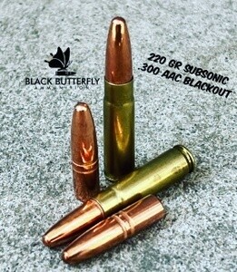 Black Butterfly Ammunition SUGAR AND SPICE KIT, .300 AAC Blackout, 220 gr, 100 Rounds, FMJ "THUMPER PRO" SUBSONIC