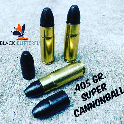 Black Butterfly Ammunition Premium, .458 SOCOM, 405 gr, 100 Rounds, Hi-Tek Coated Lead &quot;SUPER CANNONBALL&quot;, MAG DUMP BOX