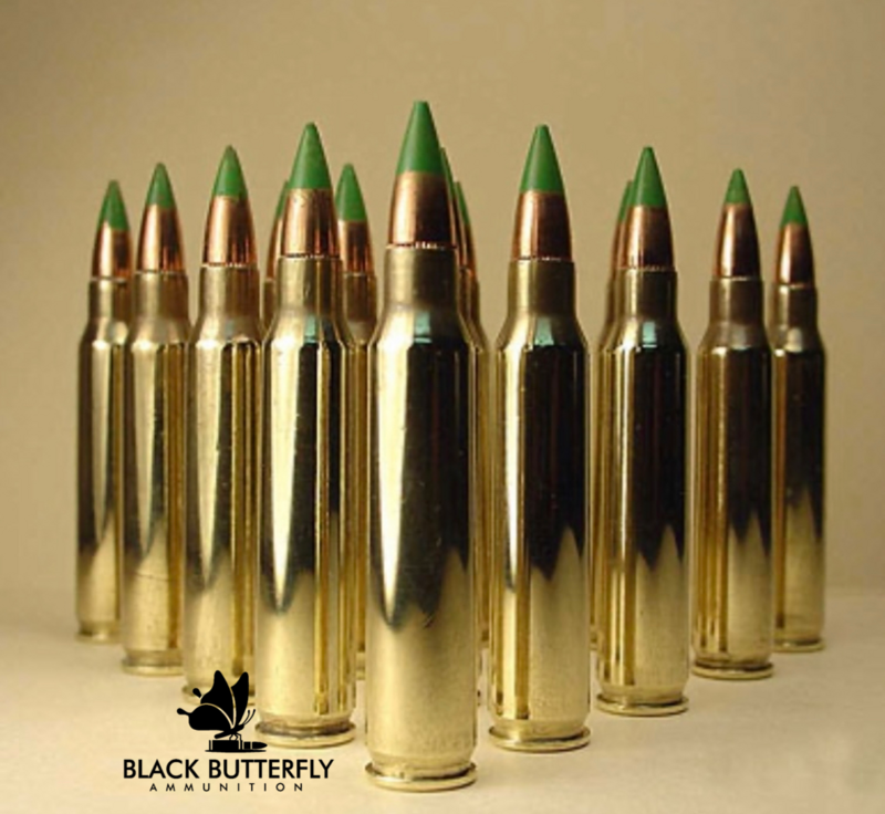 Black Butterfly Ammunition, Lake City Military Grade, 5.56x45mm NATO, 62 gr., 200 Rounds, M855, FMJ Green Tip "THE PENETRATOR" Bulk Bag