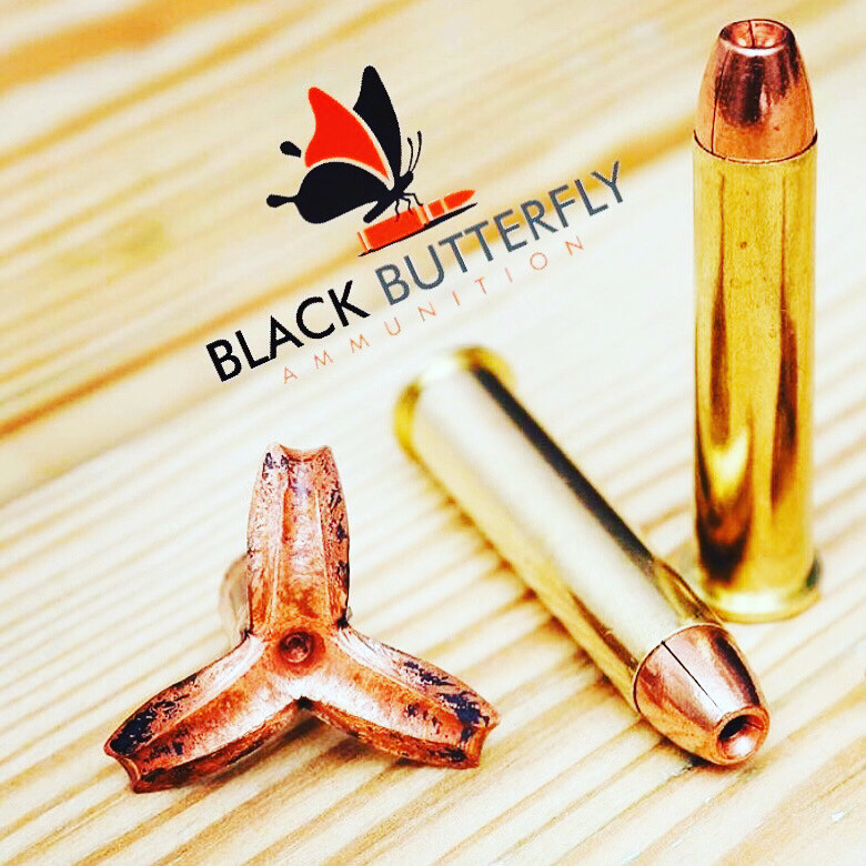 Black Butterfly Ammunition Premium, 45-70 Government, 500 gr, 5 Rounds, Maker Expanding Copper "Powhatan" SUBSONIC (SAMPLE PACK)