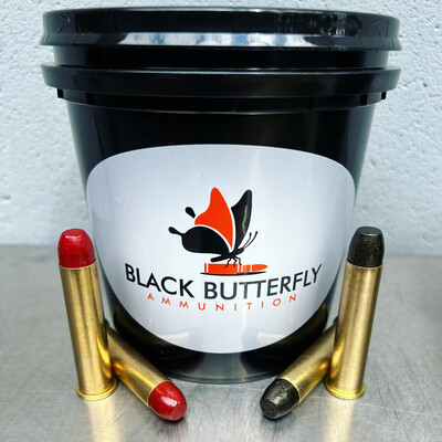 Black Butterfly Ammunition, 45-70 Government, “Bucket of Lead" No. 3 COMBO, 25 Rounds, 405 gr "Tall Bull" and 25 Rounds 576 gr "Buffalo Hump" Black Butterfly Ammunition, 45-70 Government, “Bucket of Lead" No. 3 COMBO, 25 Rounds, 405 gr "Tall Bull" and 25 Rounds 576 gr "Buffalo Hump"