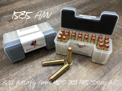Black Butterfly Ammunition Target, 45-70 Government, 350 gr, 20 Rounds, Berry Plated Round Shoulder &quot;Sitting Bull&quot;