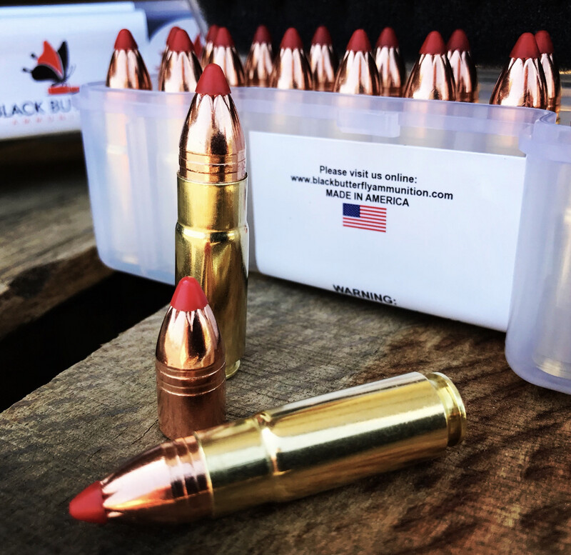 Black Butterfly Ammunition Premium, .458 SOCOM, 250 gr, 5 Rounds, Solid Copper Expanding Lead Free Hornady Monoflex (SAMPLE PACK)