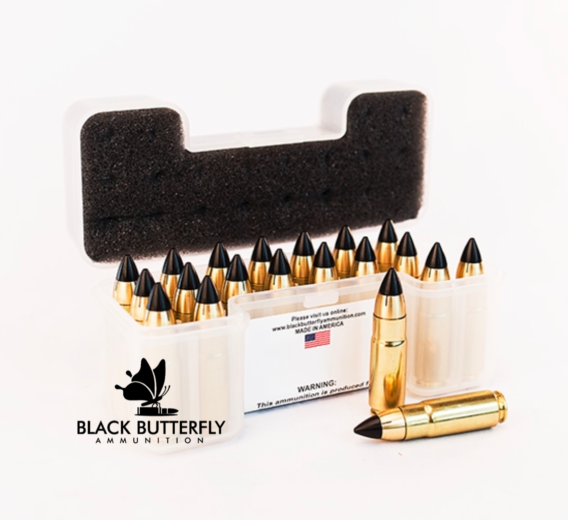 Black Butterfly Ammunition Premium, .458 SOCOM, 258 gr, 20 Rounds, Cutting Edge FB Raptor Brass