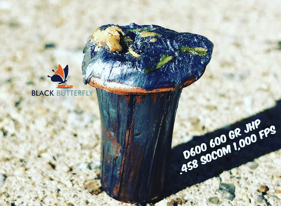 Black Butterfly Ammunition Premium, .458 SOCOM, 600 gr, 20 Rounds