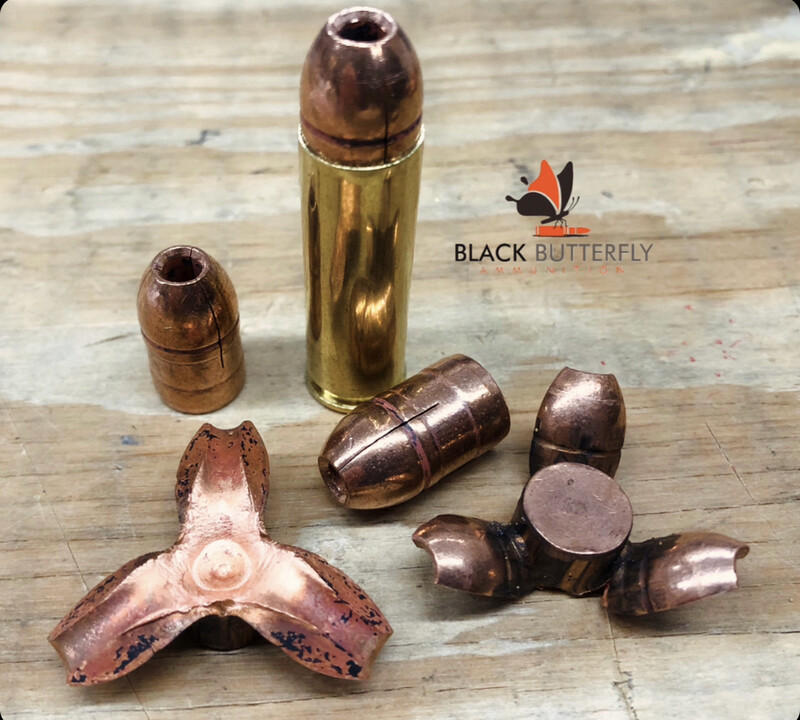 Black Butterfly Ammunition Premium, .500 S&W MAG, 300 gr, 20 Rounds, Maker Expanding Copper, HIGH VELOCITY DEFENSE "TURBO SAW"