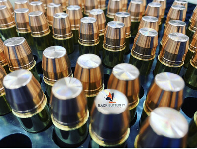 Black Butterfly Ammunition Premium, .500 S&amp;W MAG, 400 gr, 5 Rounds, Cutting Edge Bullets Solid, HIGH VELOCITY SELF DEFENSE &quot;SLEDGE HAMMER&quot; (SAMPLE PACK)