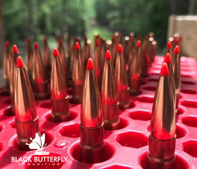 Black Butterfly Ammunition Premium, .300 AAC Blackout, 208 gr, 100 Rounds, Hornady A-MAX "MAG DUMP BOX"