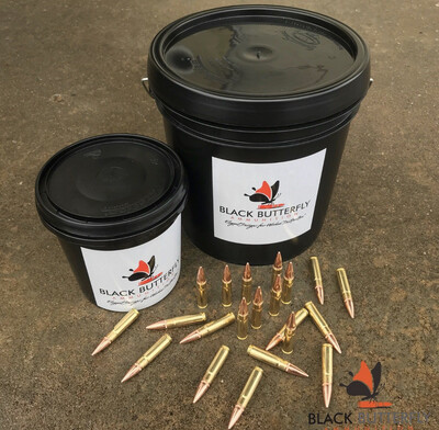 Black Butterfly Ammunition Target, .300 AAC Blackout, 150 gr, 1000 Rounds, Hornady FMJBT &quot;Custom Bucket&quot;