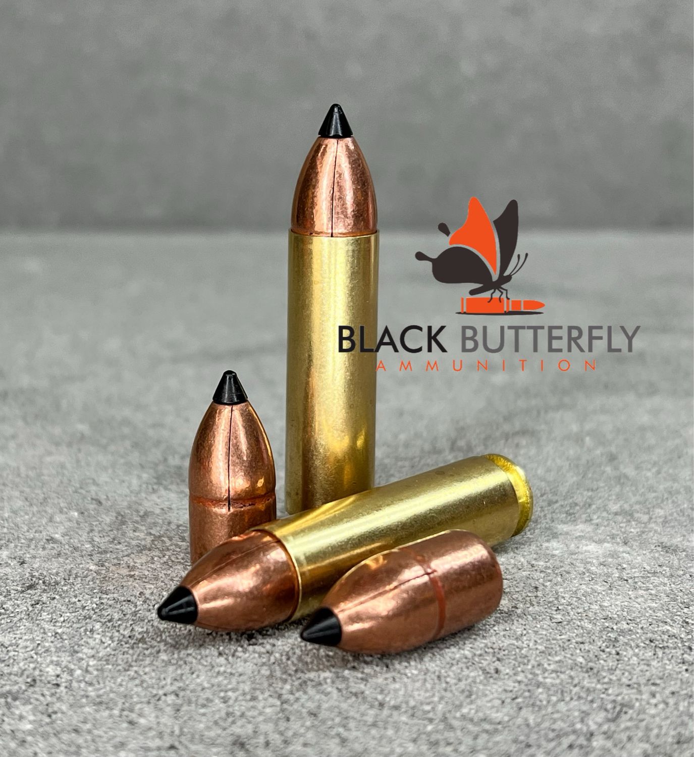 Black Butterfly Ammunition Premium, .450 BUSHMASTER, 250 gr, 5 Rounds, Maker Expanding Copper "TURBO-TIPPED-TOMAHAWK" (SAMPLE PACK)