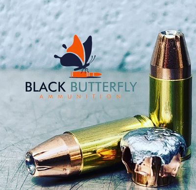 Black Butterfly Ammunition, Premium Self Defense Ammunition, 9mm Luger, 115 gr, 100 Rounds, Hornady XTPHP (1200 FPS AMV), MAG DUMP BOX
